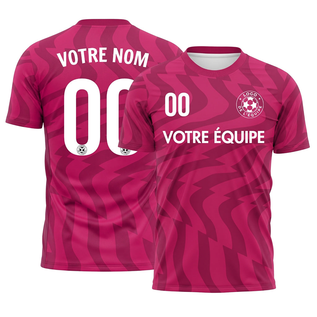 Magenta Abstrait Vagues Motif Maillot de Football Personnalisé