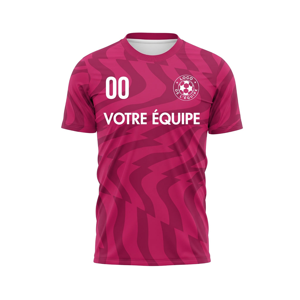 Magenta Abstrait Vagues Motif Maillot de Football Personnalisé