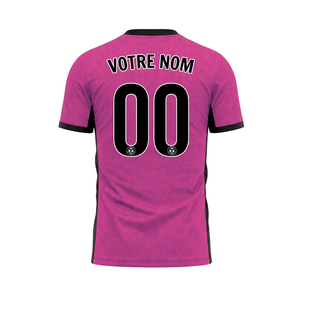 Magenta Noir Subtil Géométrique Graphique Motif Maillot de Football Personnalisé