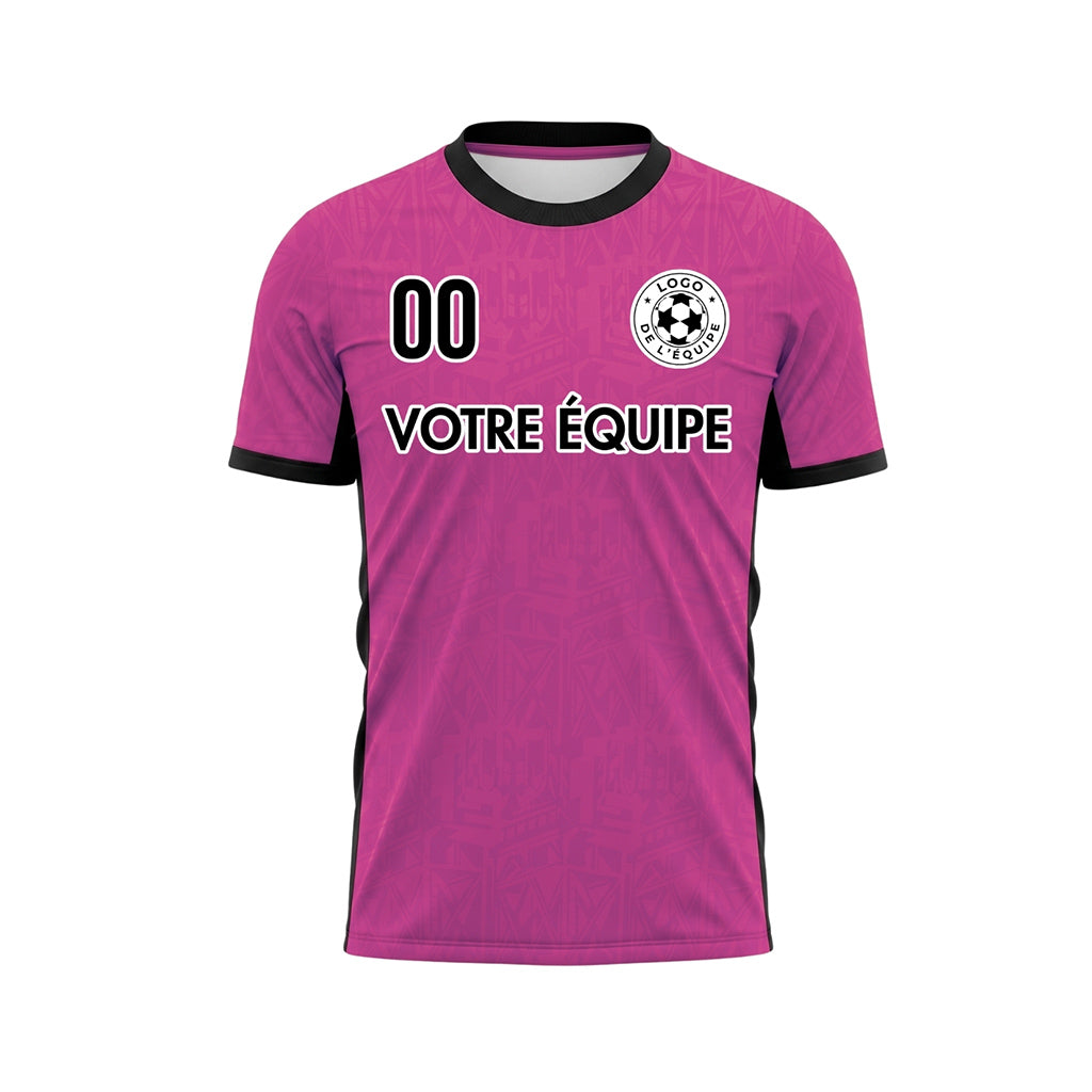 Magenta Noir Subtil Géométrique Graphique Motif Maillot de Football Personnalisé