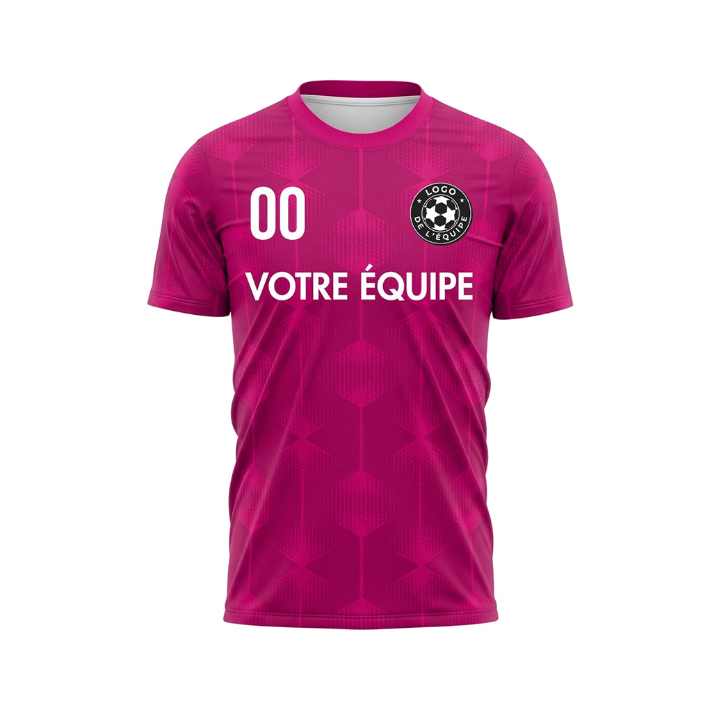 Magenta Hexagone Motif Maillot de Football Personnalisé