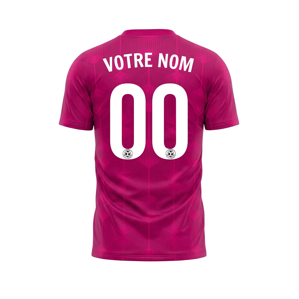 Magenta Hexagone Motif Maillot de Football Personnalisé