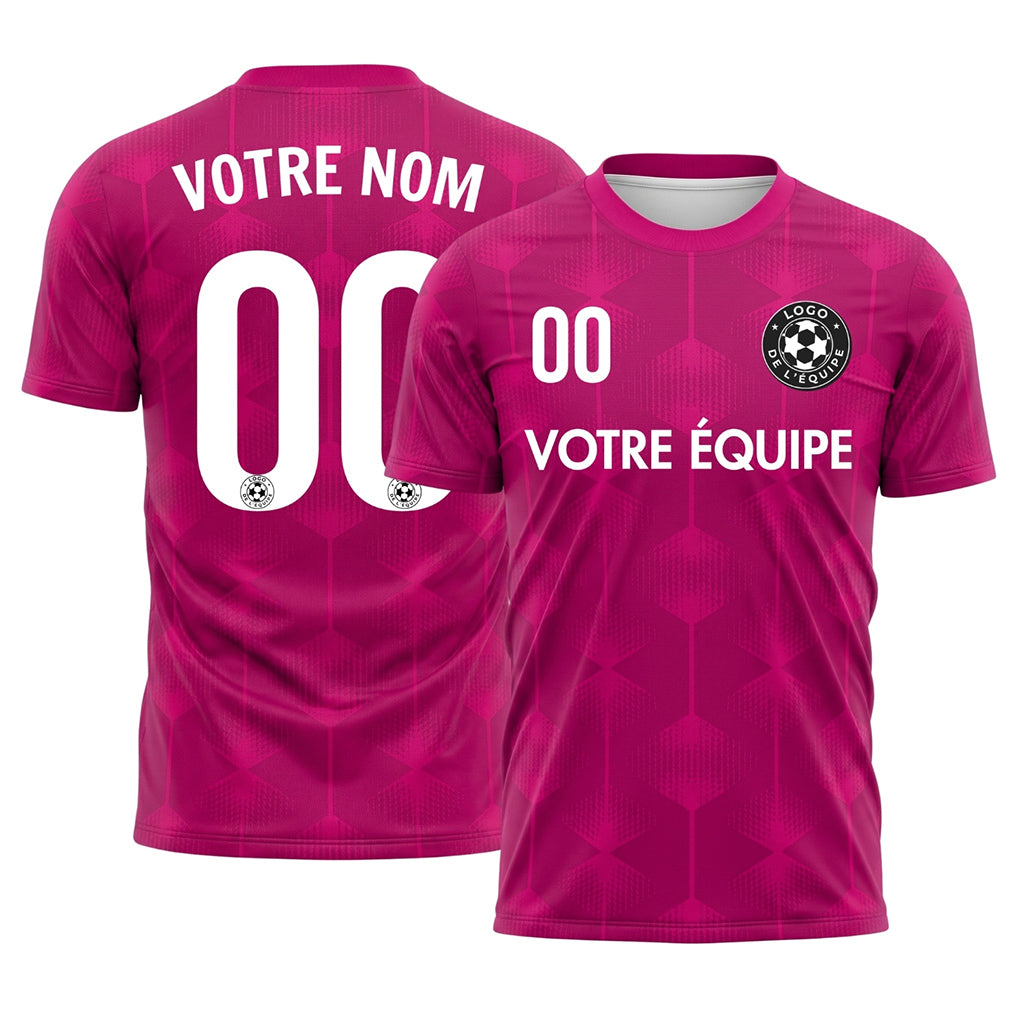 Magenta Hexagone Motif Maillot de Football Personnalisé