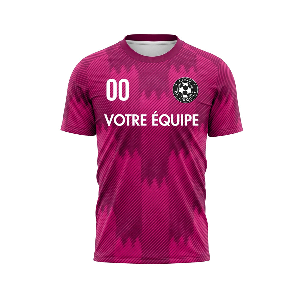 Magenta Zigzag Motif Maillot de Football Personnalisé