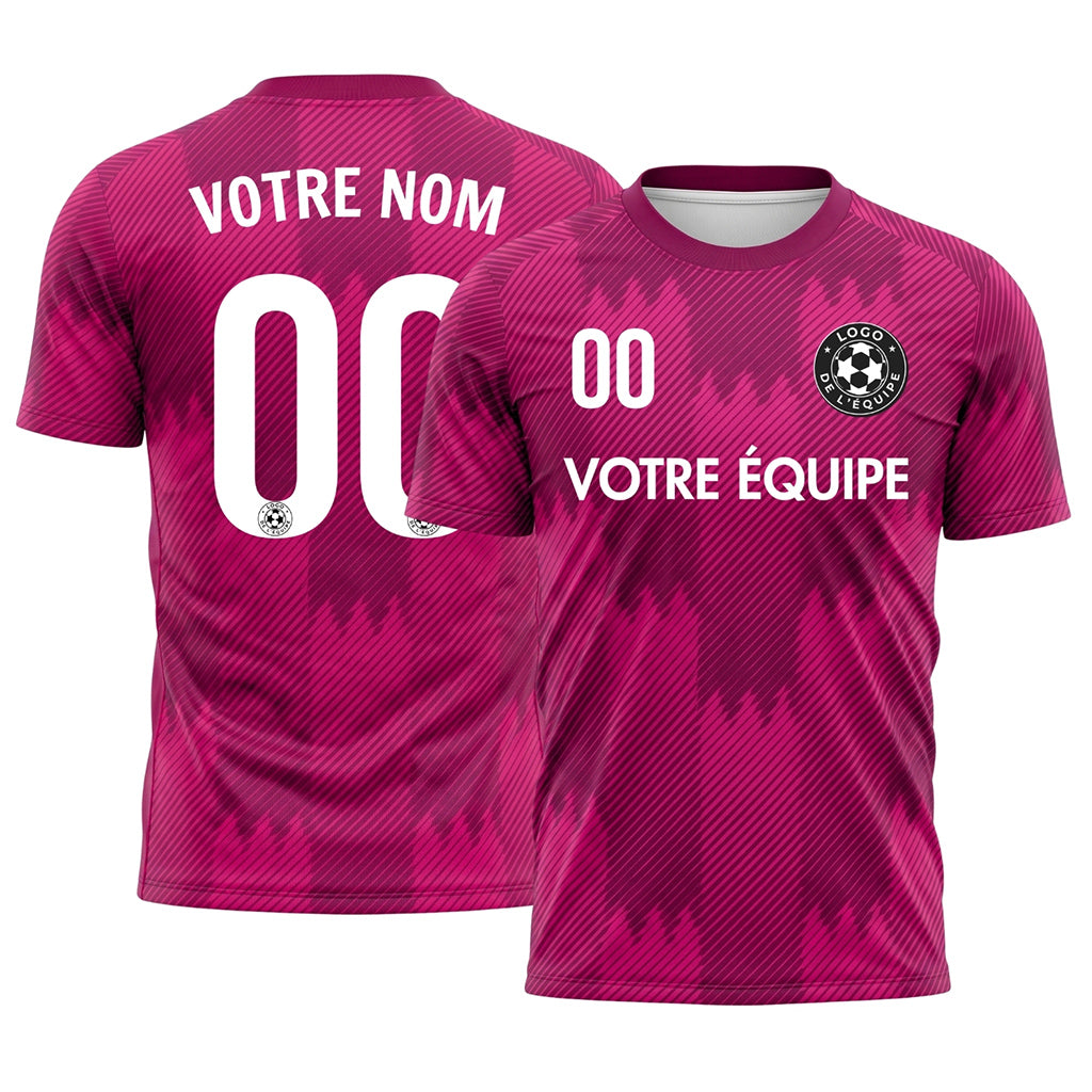 Magenta Zigzag Motif Maillot de Football Personnalisé