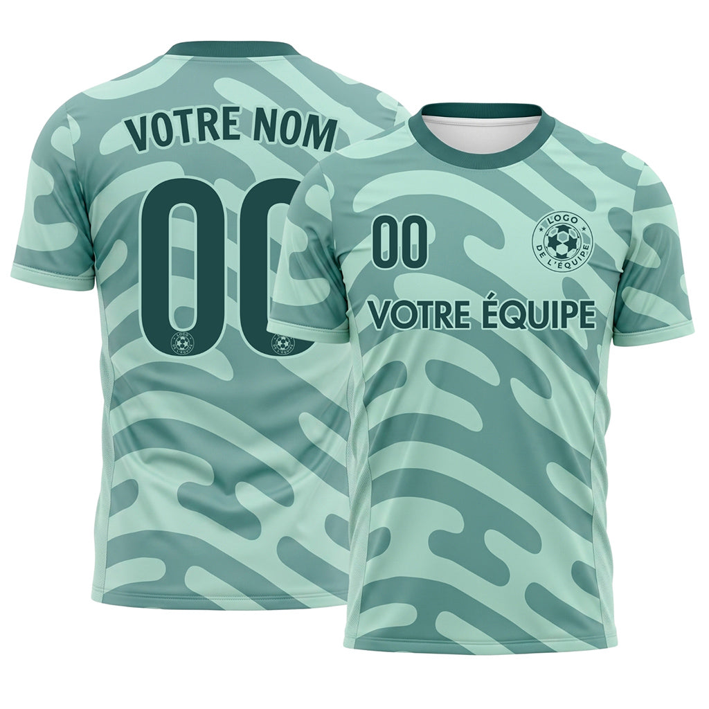 Vert Océan Abstrait Abstrait Motif Maillot de Football Personnalisé