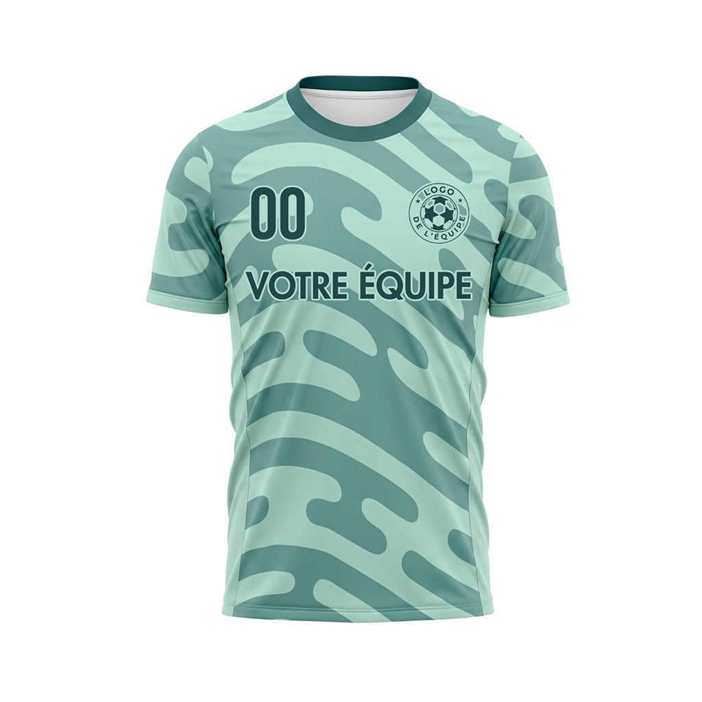 Vert Océan Abstrait Abstrait Motif Maillot de Football Personnalisé