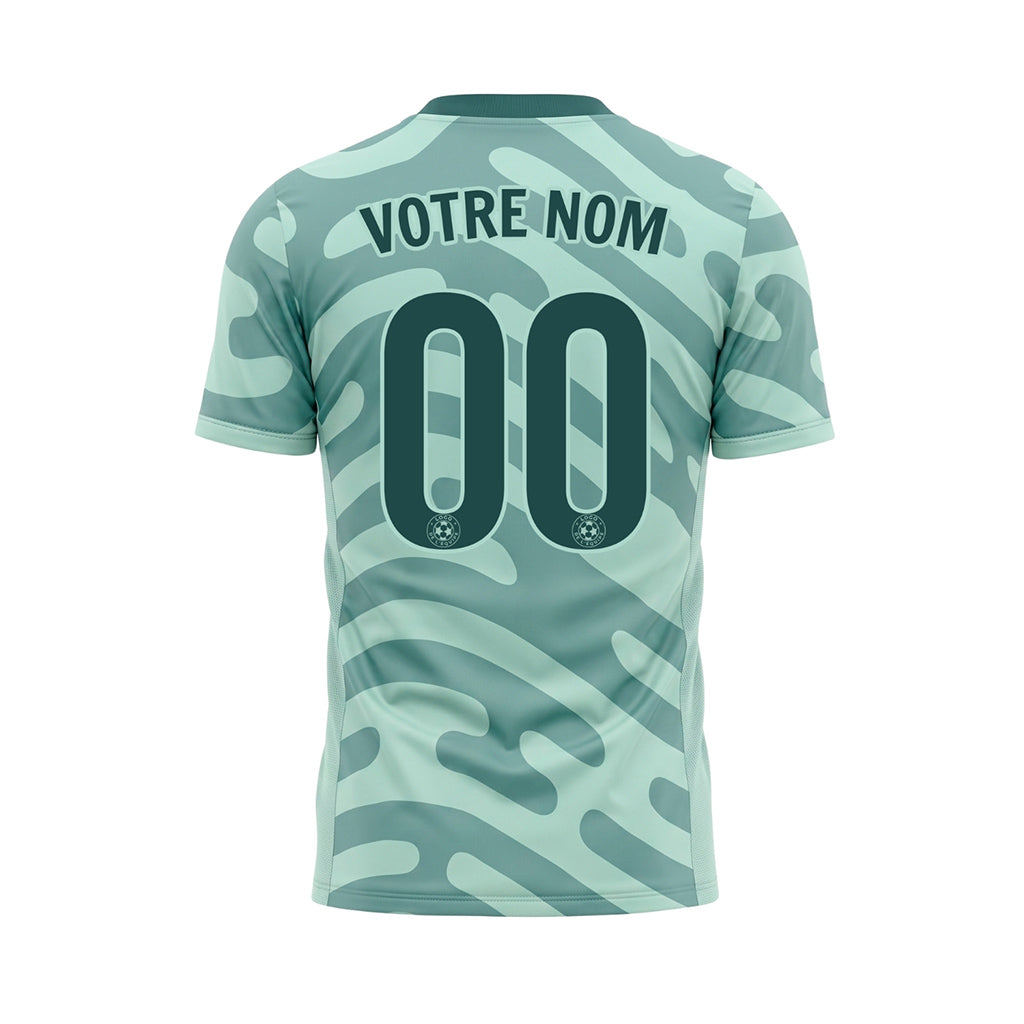 Vert Océan Abstrait Abstrait Motif Maillot de Football Personnalisé