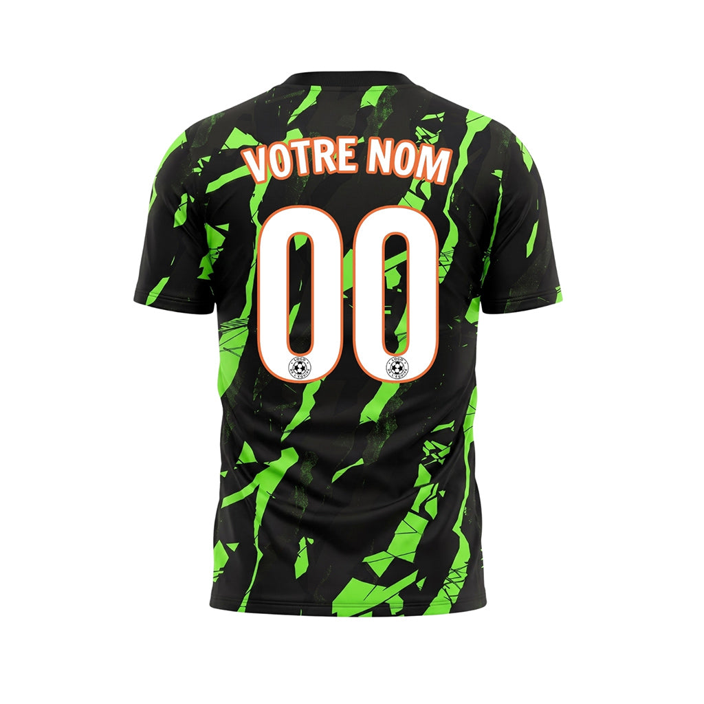 Néon Vert Noir Cyber Graphique Maillot de Football Personnalisé