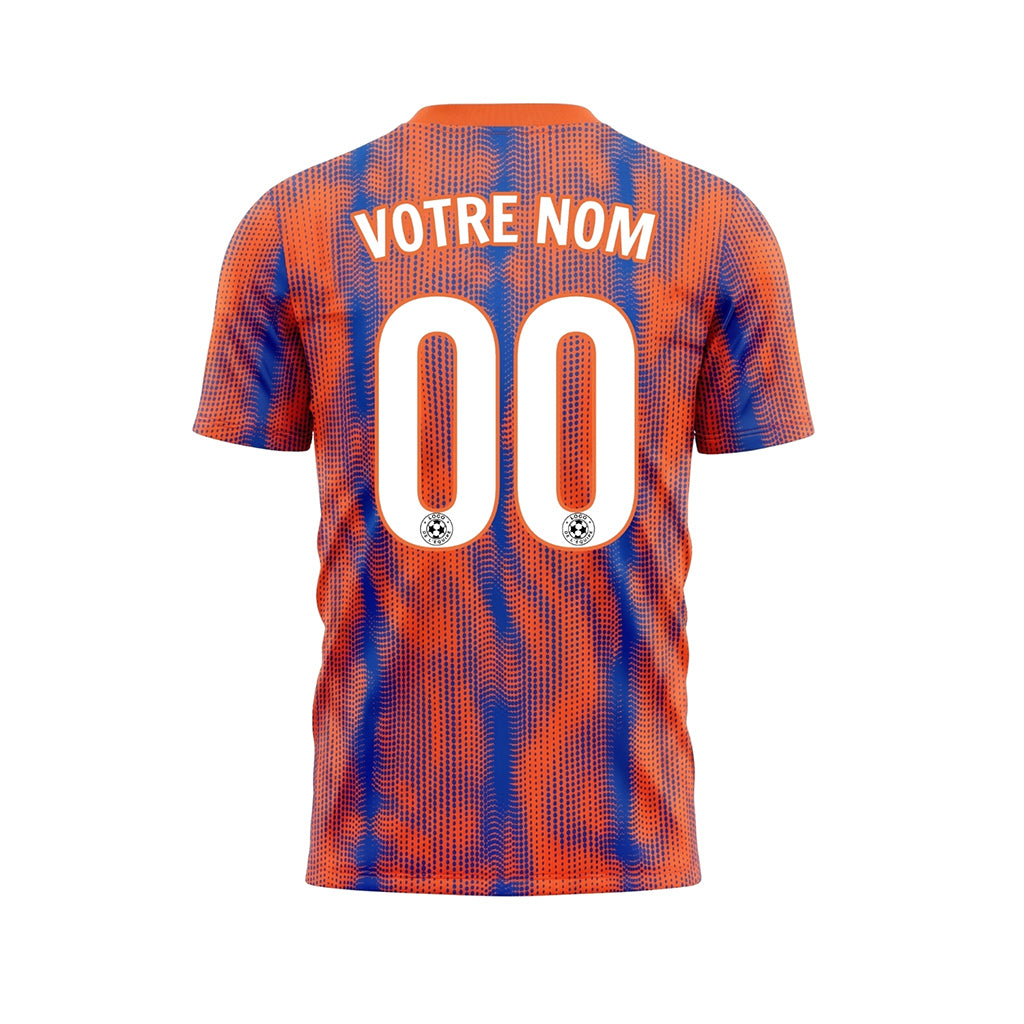 Orange Bleu Vagues Pois Motif Maillot de Football Personnalisé
