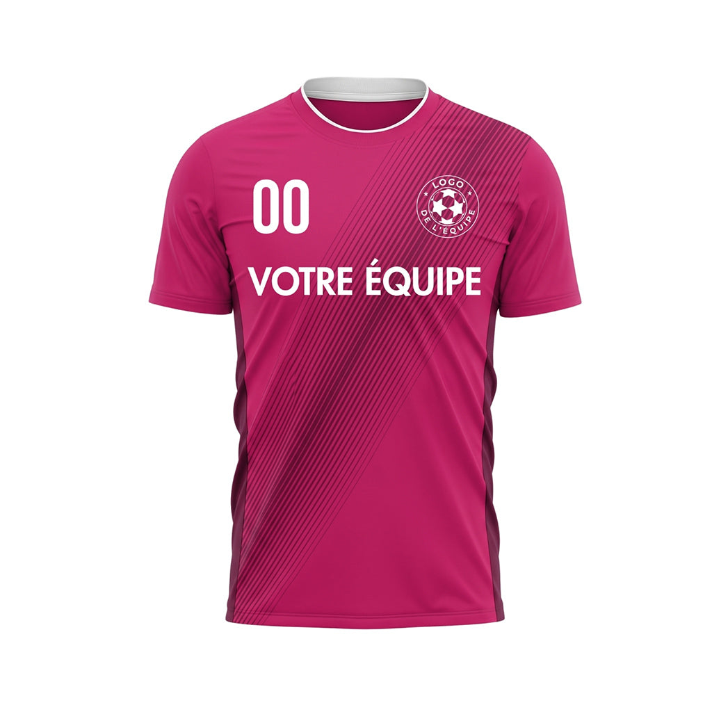 Rose Diagonales Rayures Maillot de Football Personnalisé