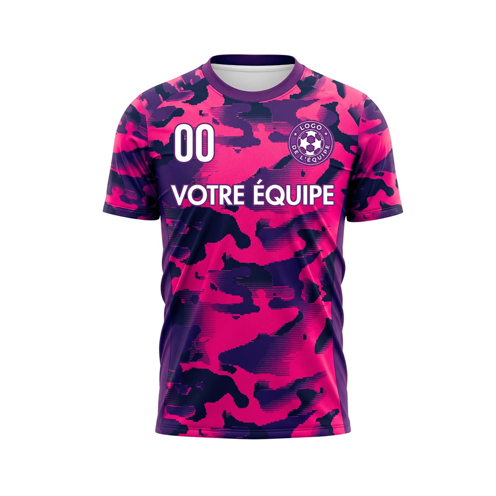 Rose Violet Camouflage Maillot de Football Personnalisé