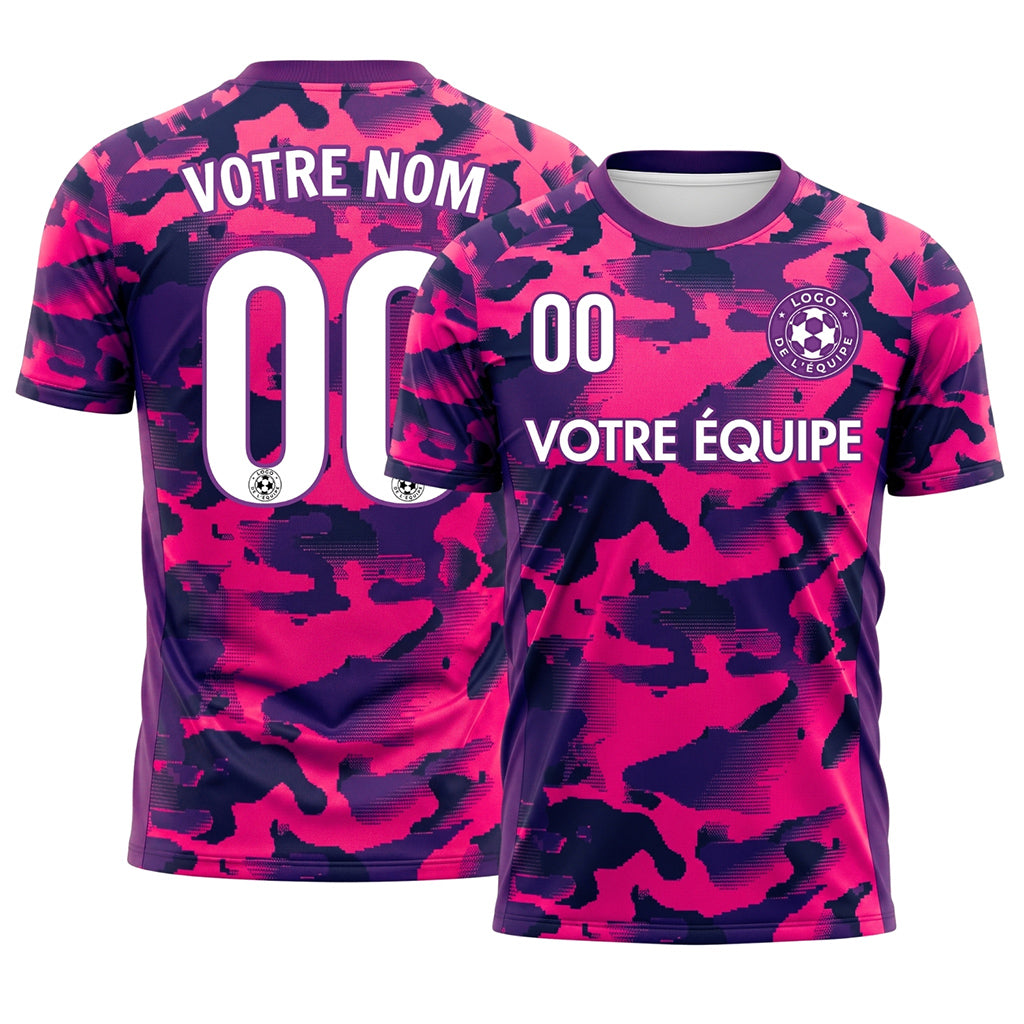 Rose Violet Camouflage Maillot de Football Personnalisé