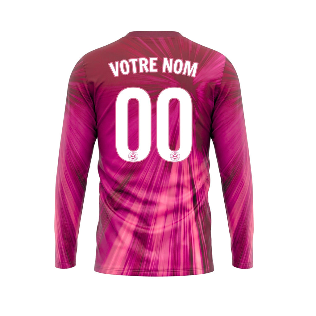 Rose Magenta Dégradé Rayonnant Maillot de Football Personnalisé à Manches Longues