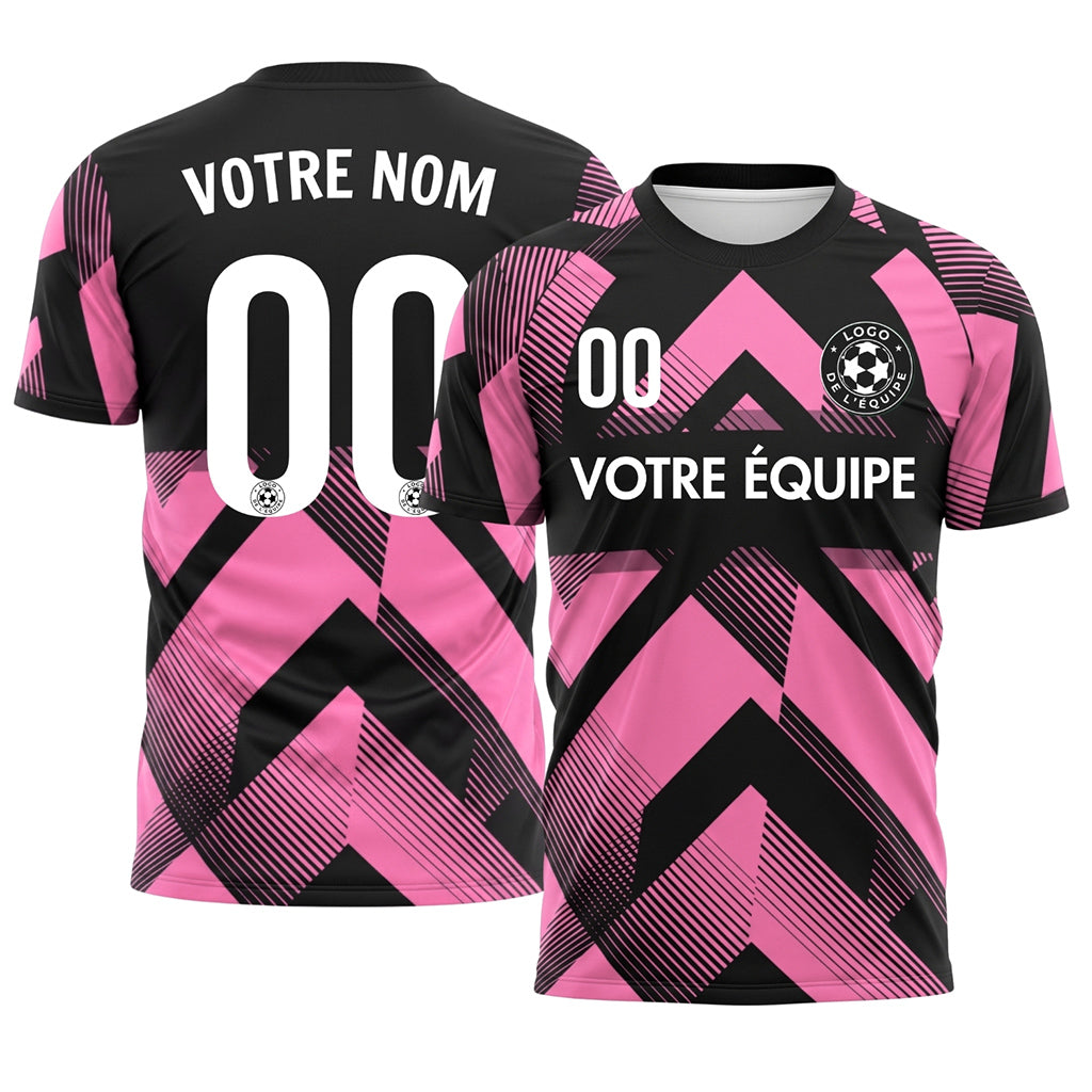 Rose Noir Géométrique Motif Flèches Maillot de Football Personnalisé