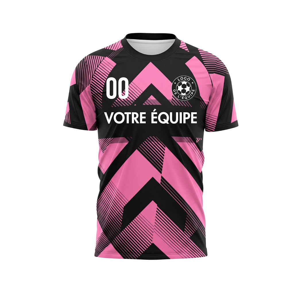 Rose Noir Géométrique Motif Flèches Maillot de Football Personnalisé