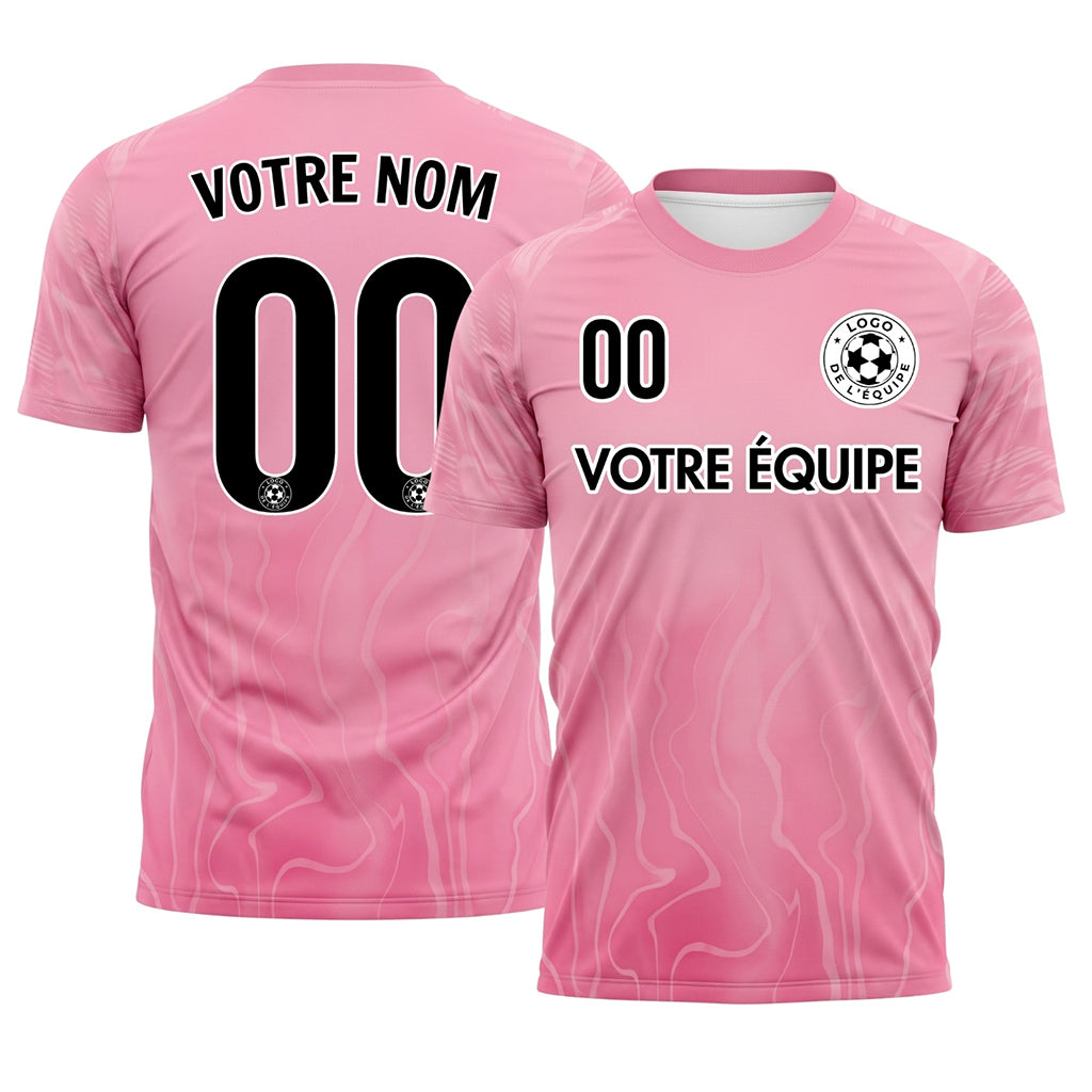 Rose Abstrait Vagues Motif Maillot de Football Personnalisé