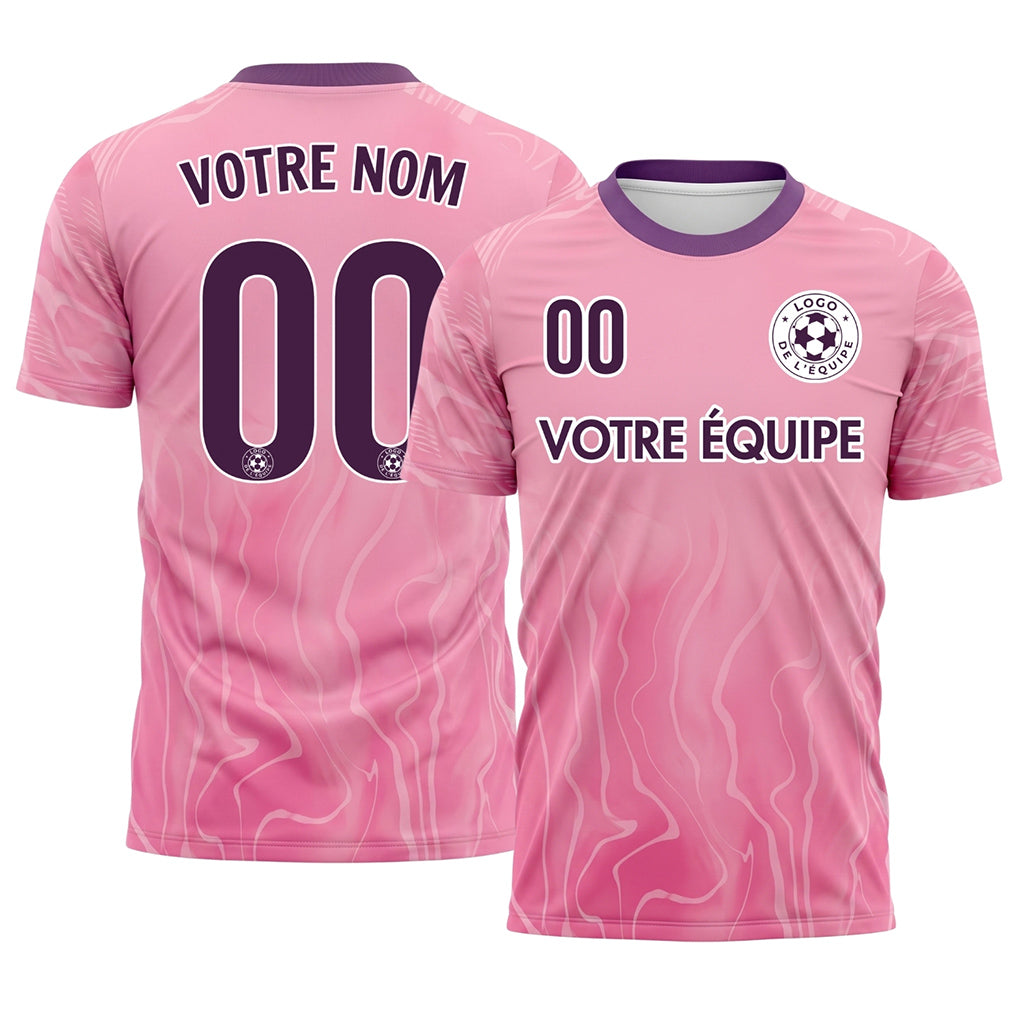 Rose Abstrait Vagues Motif Maillot de Football Personnalisé