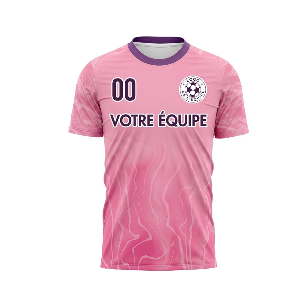 Rose Abstrait Vagues Motif Maillot de Football Personnalisé
