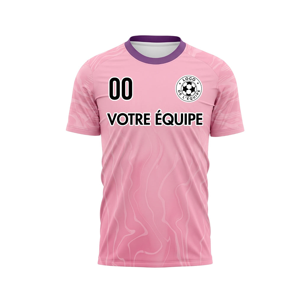 Rose Violet Foncé Abstrait Vagues Motif Maillot de Football Personnalisé
