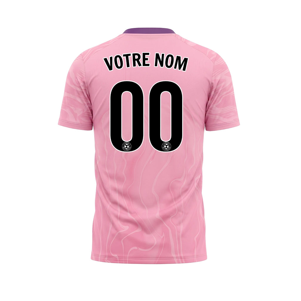 Rose Violet Foncé Abstrait Vagues Motif Maillot de Football Personnalisé