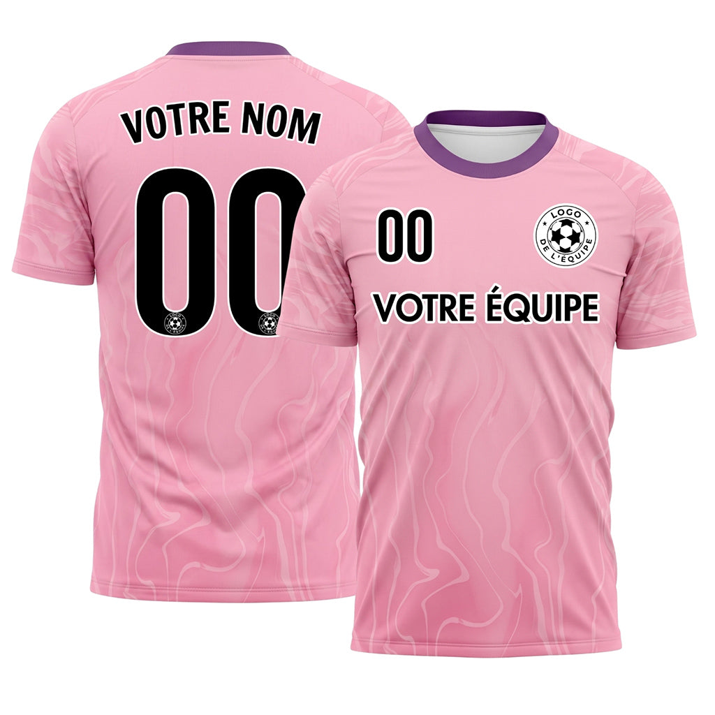 Rose Violet Foncé Abstrait Vagues Motif Maillot de Football Personnalisé