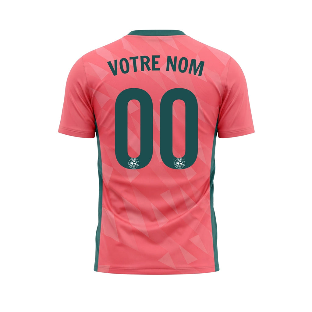 Rose Vert Géométrique Motif Triangle Maillot de Football Personnalisé