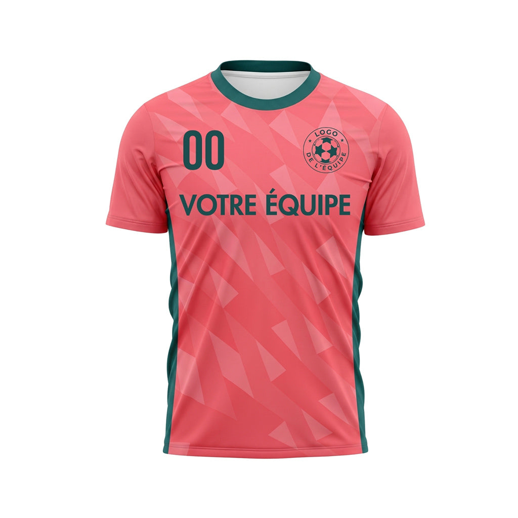 Rose Vert Géométrique Motif Triangle Maillot de Football Personnalisé