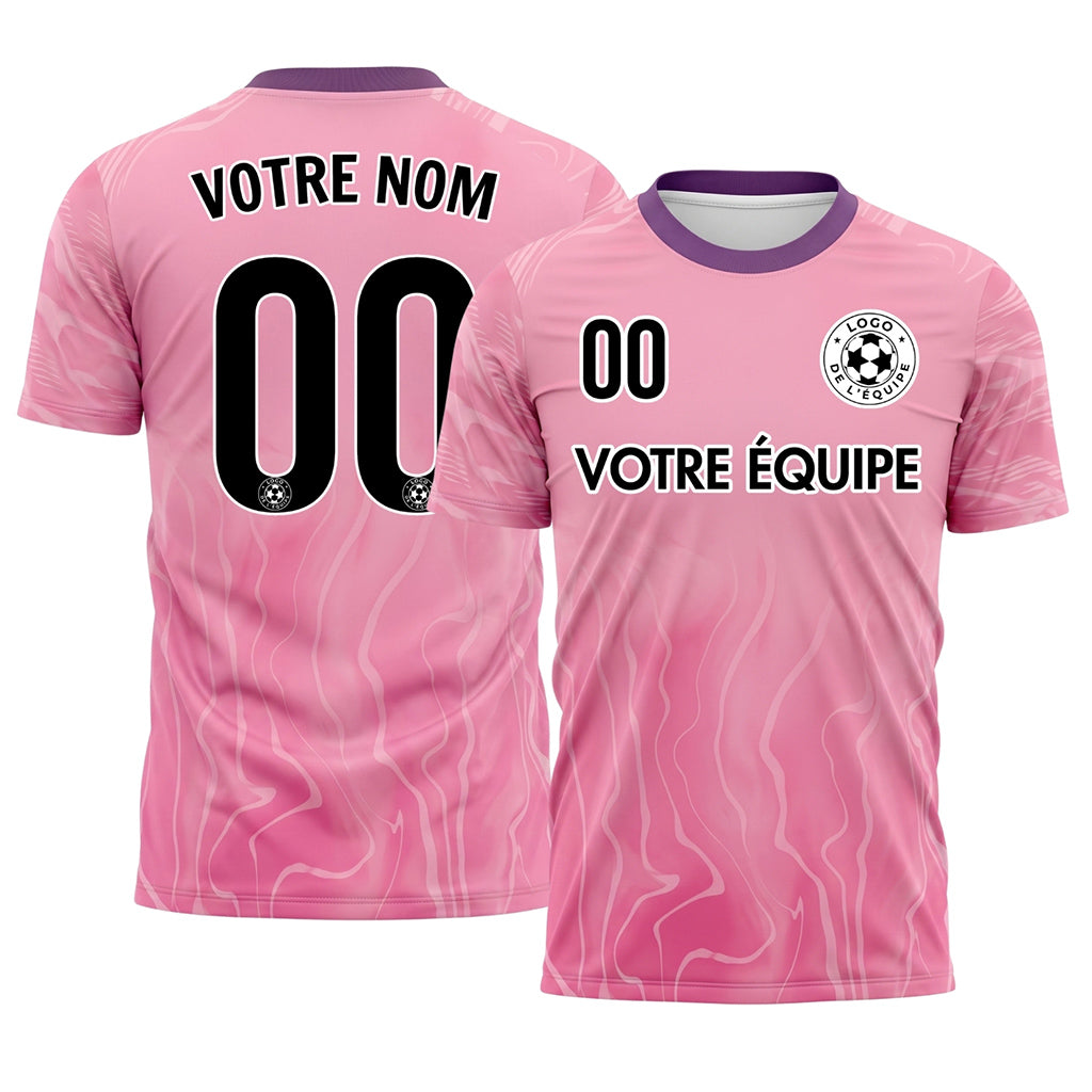 Rose Violet Abstrait Vagues Motif Maillot de Football Personnalisé