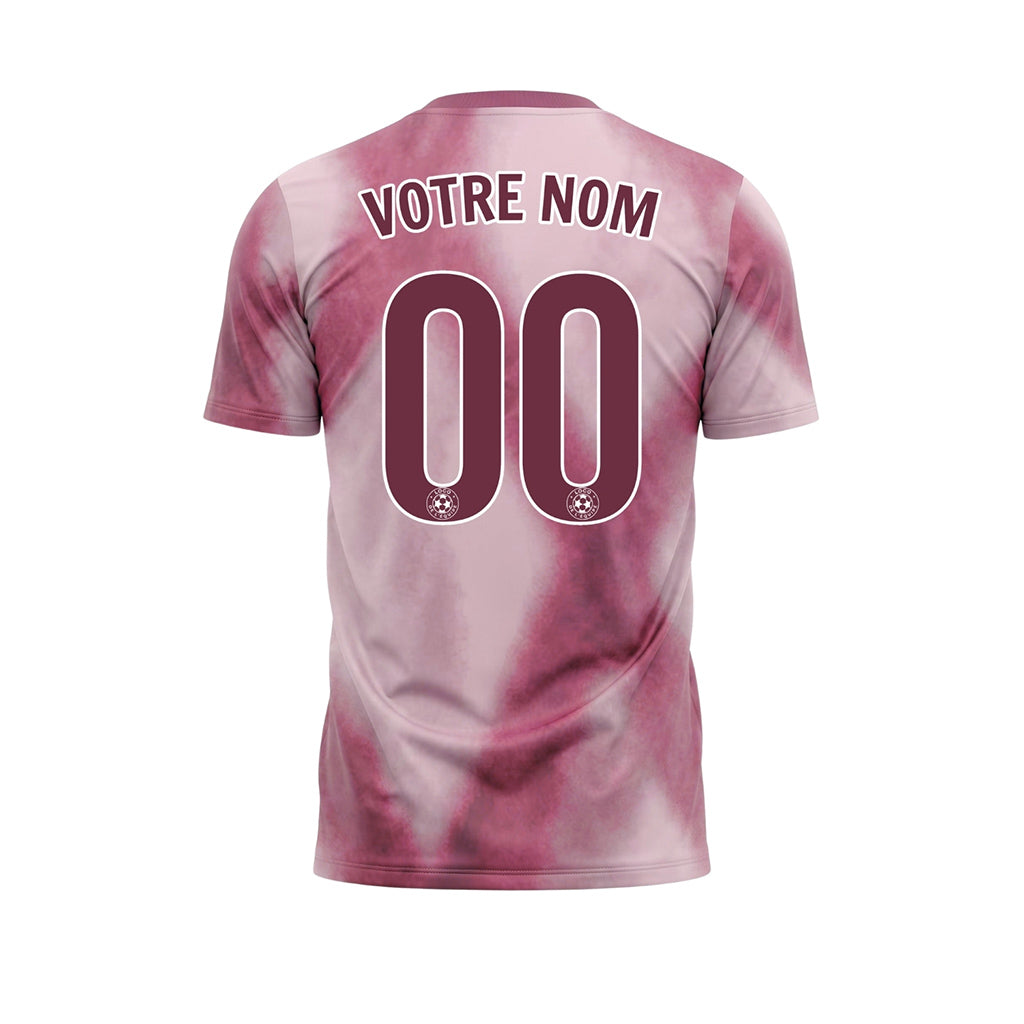 Rose Rose Tie Dye Motif Losange Maillot de Football Personnalisé