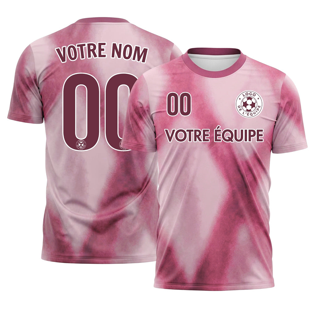 Rose Rose Tie Dye Motif Losange Maillot de Football Personnalisé