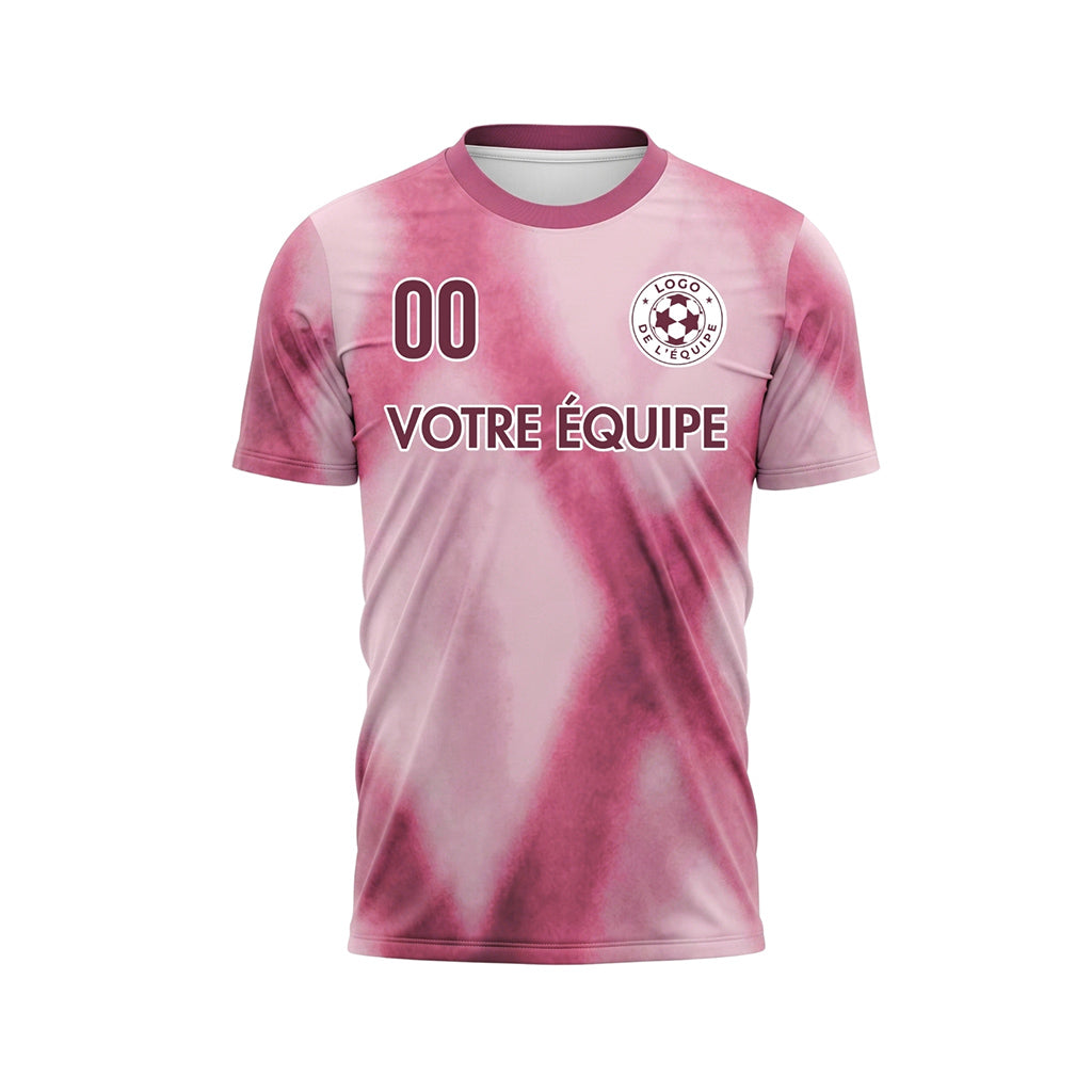Rose Rose Tie Dye Motif Losange Maillot de Football Personnalisé