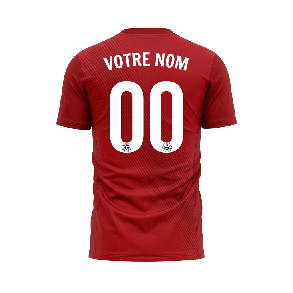 Rouge Diagonales Rayures (2) Maillot de Football Personnalisé