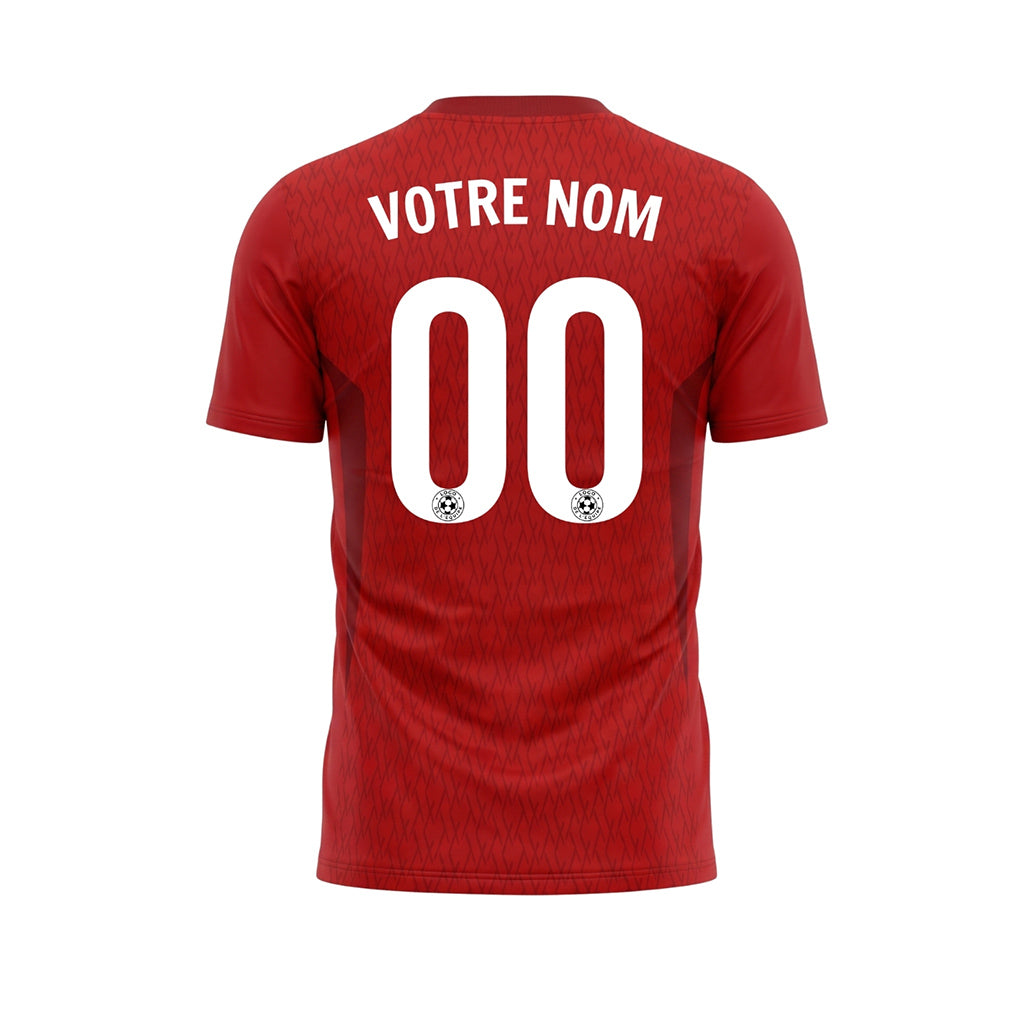 Rouge Diamant Motif Maillot de Football Personnalisé
