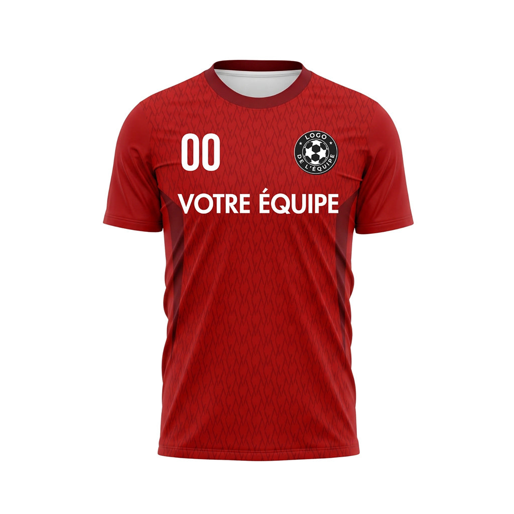 Rouge Diamant Motif Maillot de Football Personnalisé