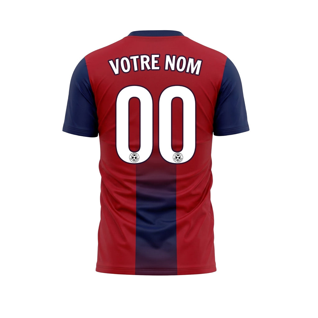 Rouge Bleu Foncé Dégradé Bande Centrale Maillot de Football Personnalisé