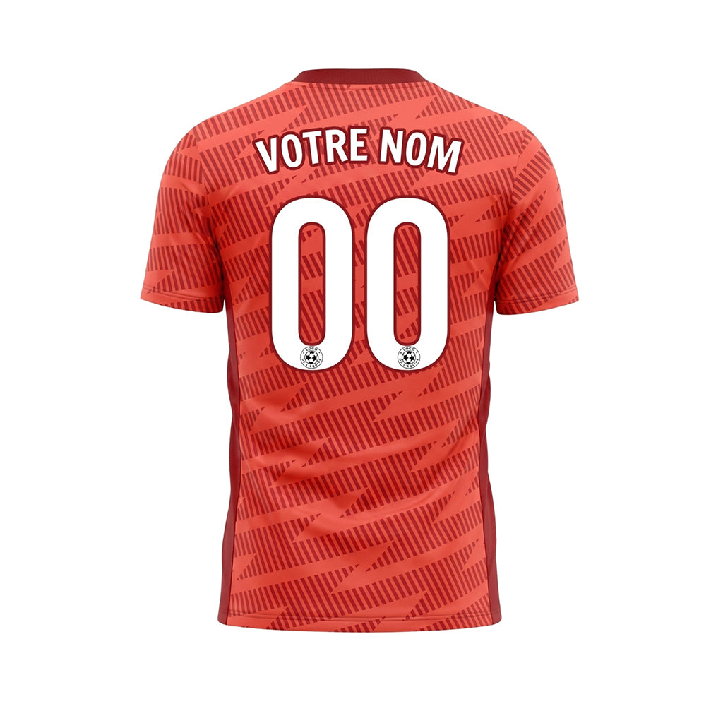 Rouge Orange Zigzag Motif Maillot de Football Personnalisé