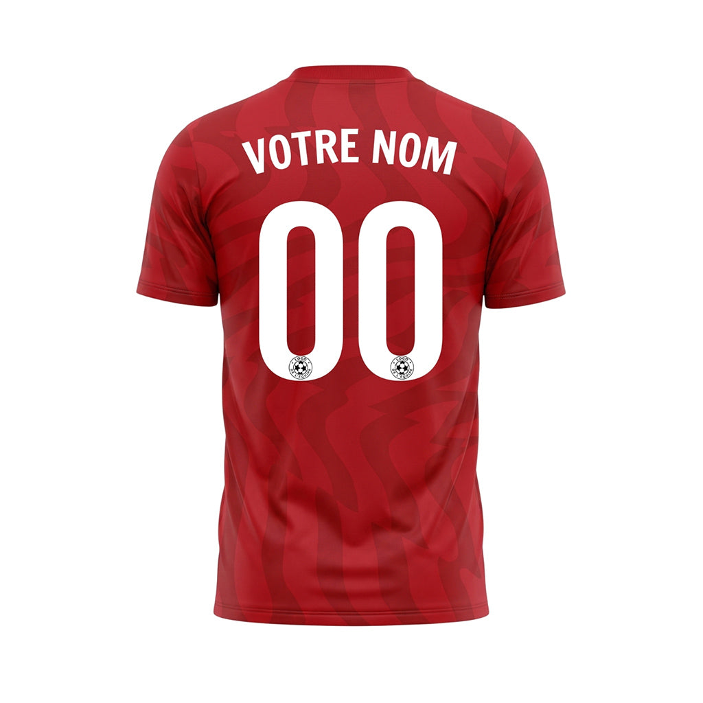 Rouge Motif Vagues Maillot de Football Personnalisé