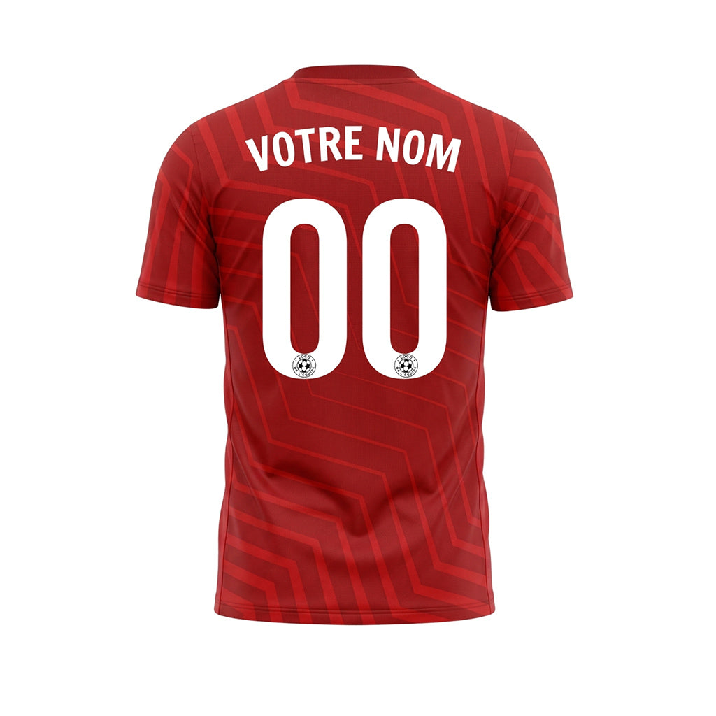 Rouge Zigzag Motif Maillot de Football Personnalisé