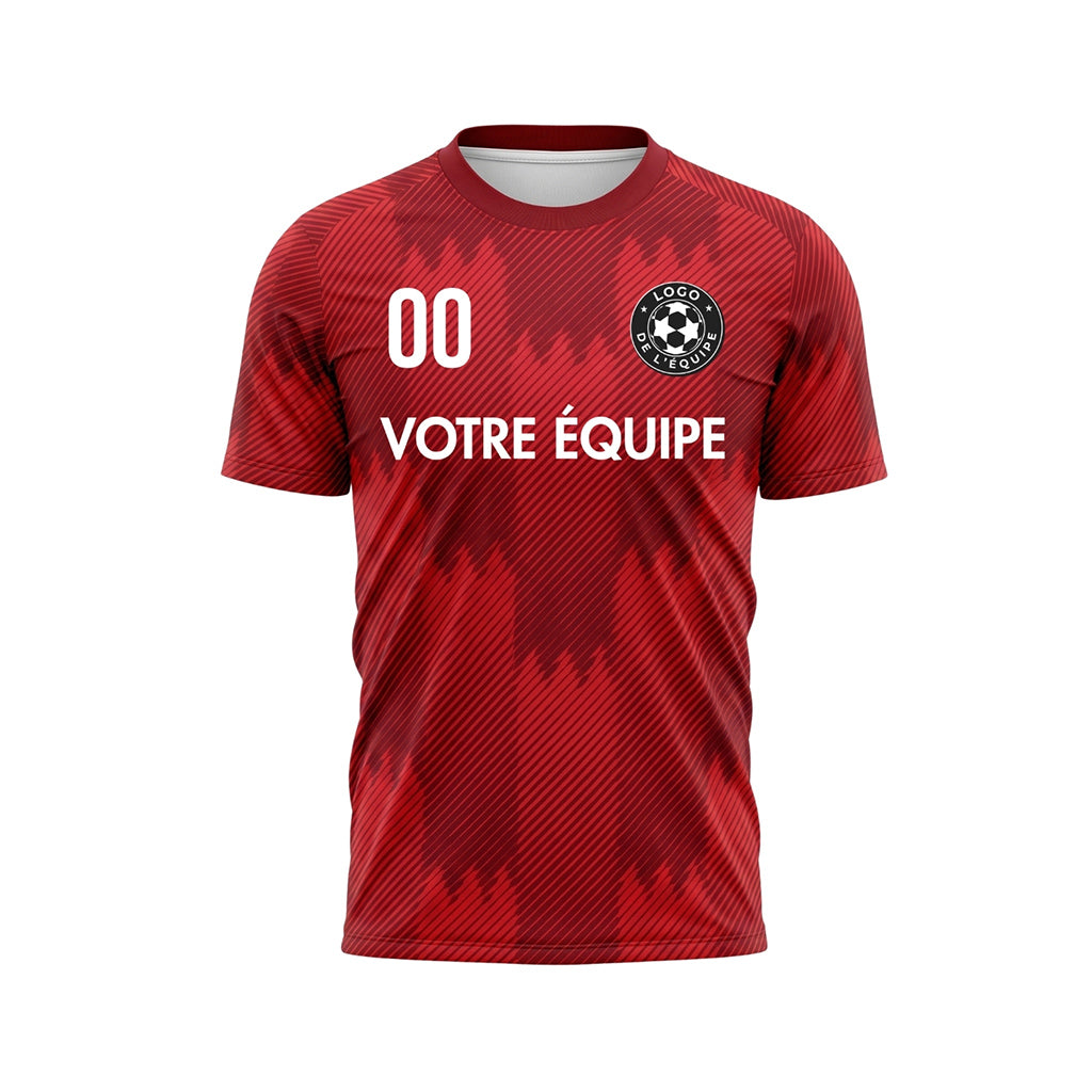 Rouge Zigzag Motif Maillot de Football Personnalisé