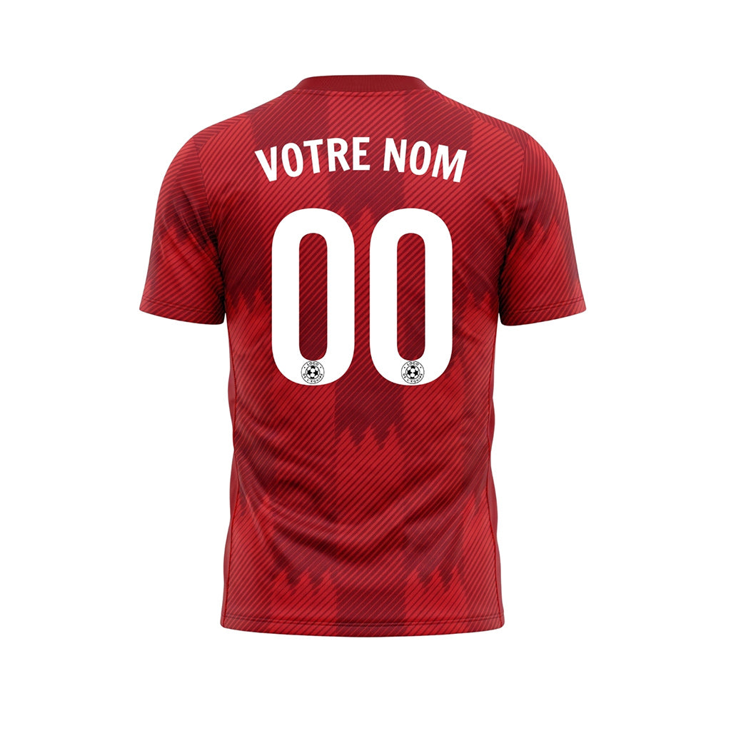 Rouge Zigzag Motif Maillot de Football Personnalisé