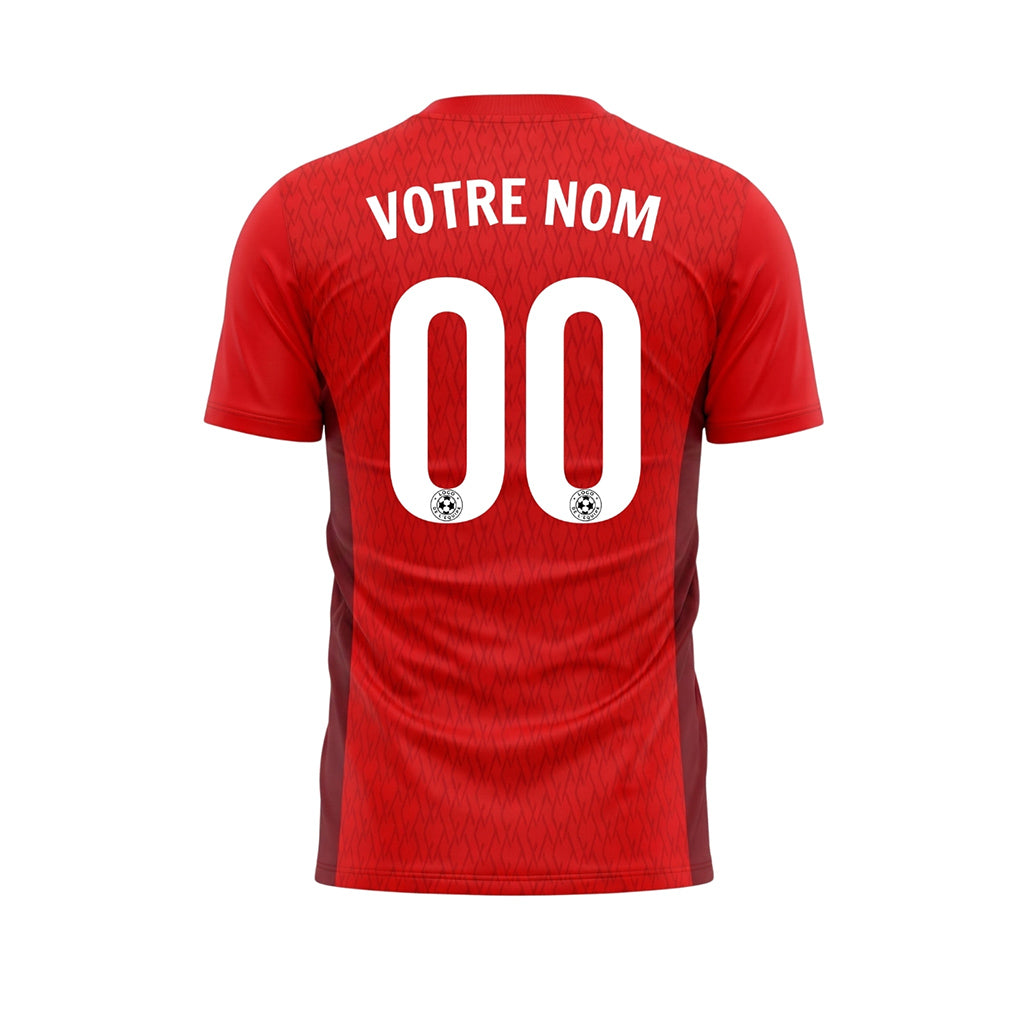 Rouge Bicolore Diamant Maillot de Football Personnalisé