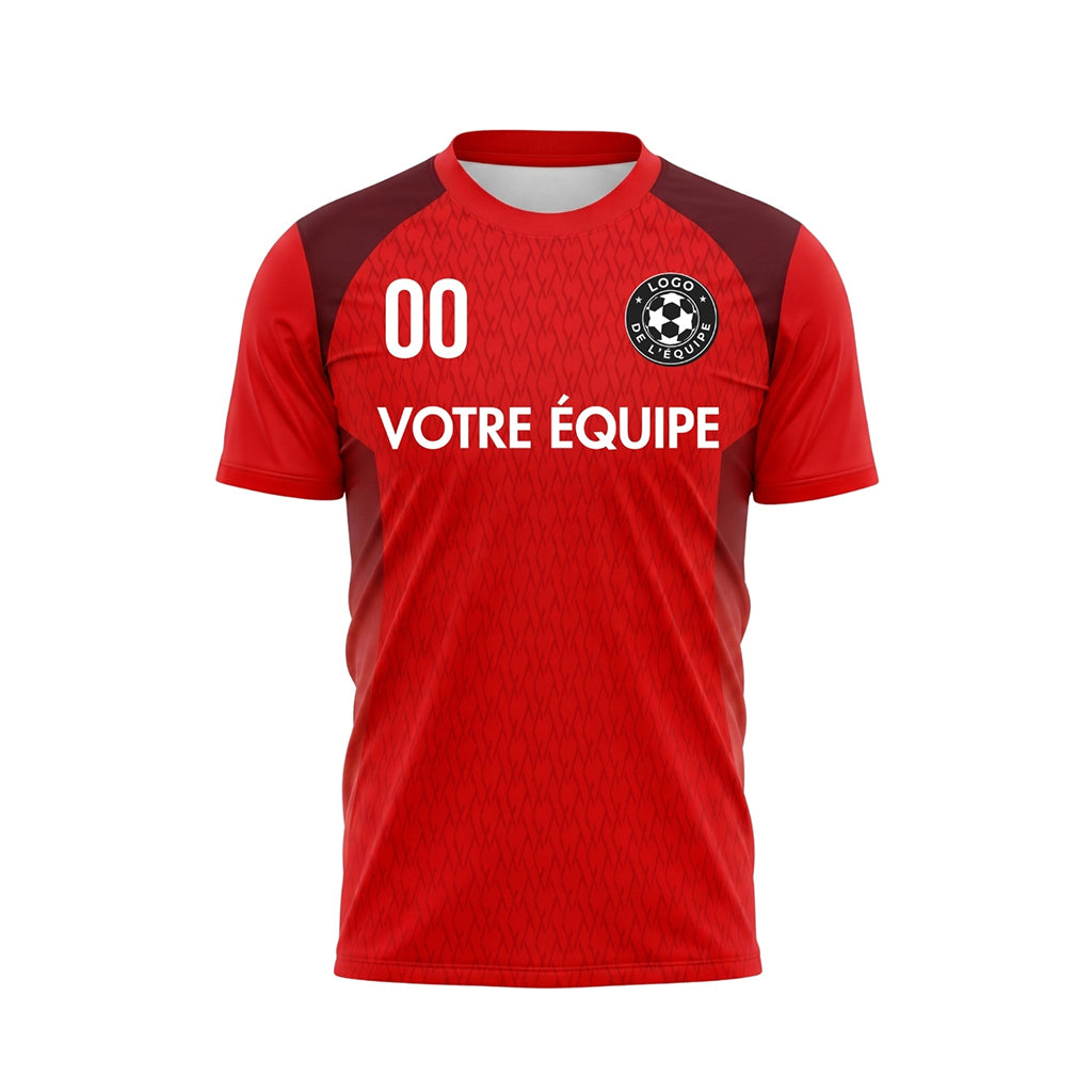 Rouge Bicolore Diamant Maillot de Football Personnalisé