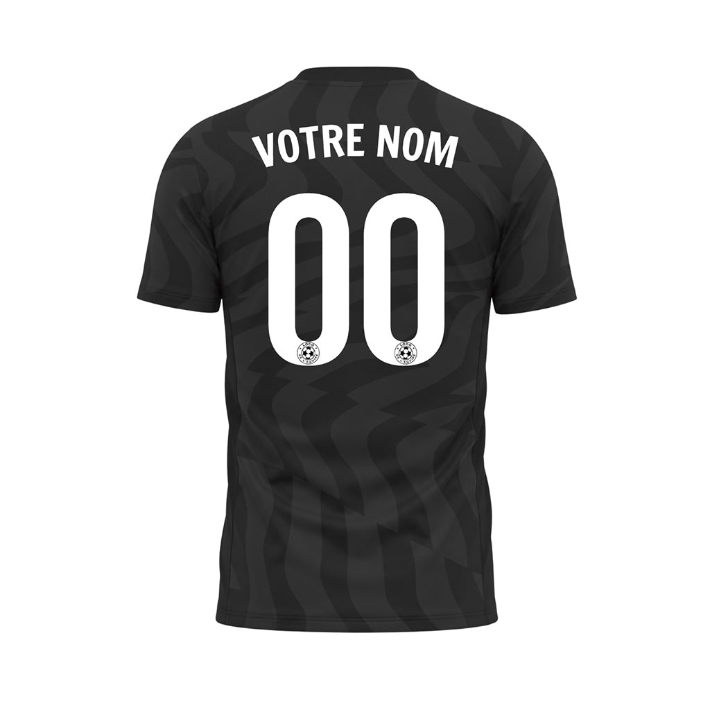 Noir Abstrait Vagues Motif Maillot de Football Personnalisé