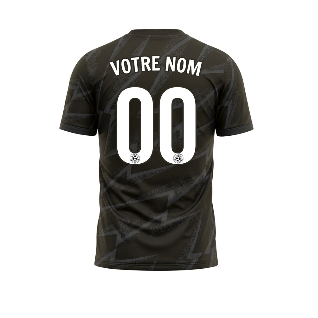 Noir Éclair Motif Maillot de Football Personnalisé