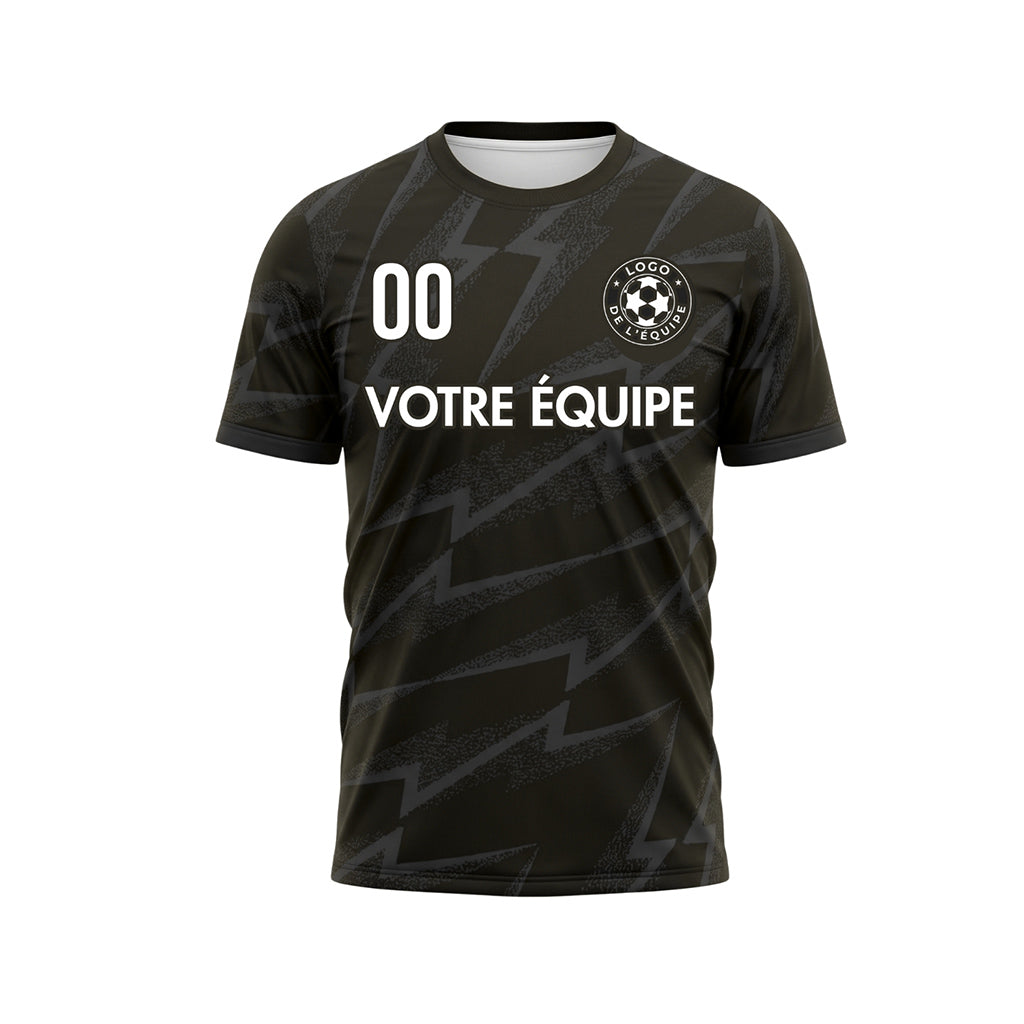 Noir Éclair Motif Maillot de Football Personnalisé