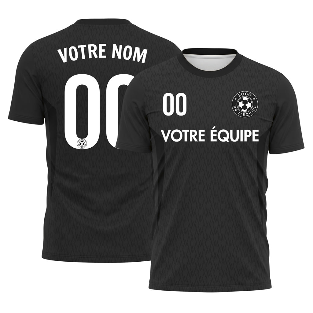 Noir Diamant Motif Maillot de Football Personnalisé