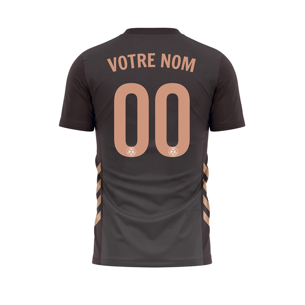 Noir Gris Géométrique Motif Maillot de Football Personnalisé