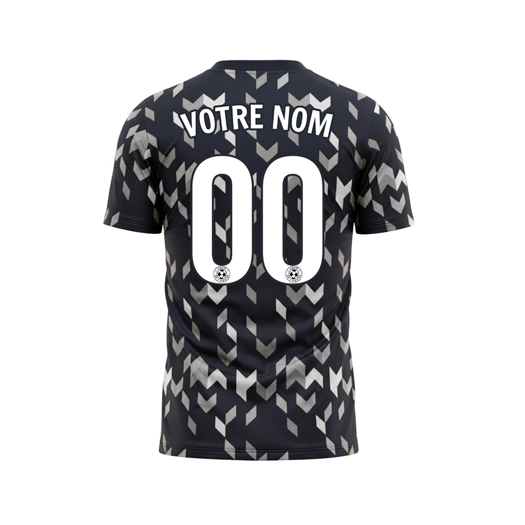 Noir Gris Flèche Géométrique Motif Maillot de Football Personnalisé
