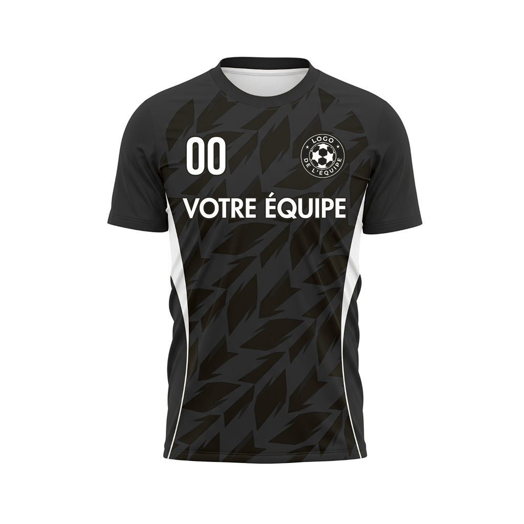 Noir Gris Flèche Géométrique Motif (2) Maillot de Football Personnalisé